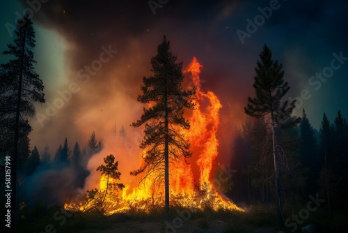Fire in the forest, © Bartlomiej