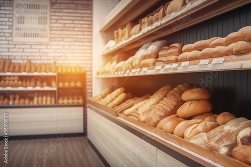 Bakery Assortment of Baked Bread - Generative AI