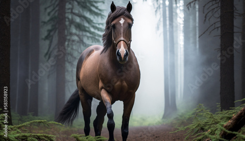Horse in natural