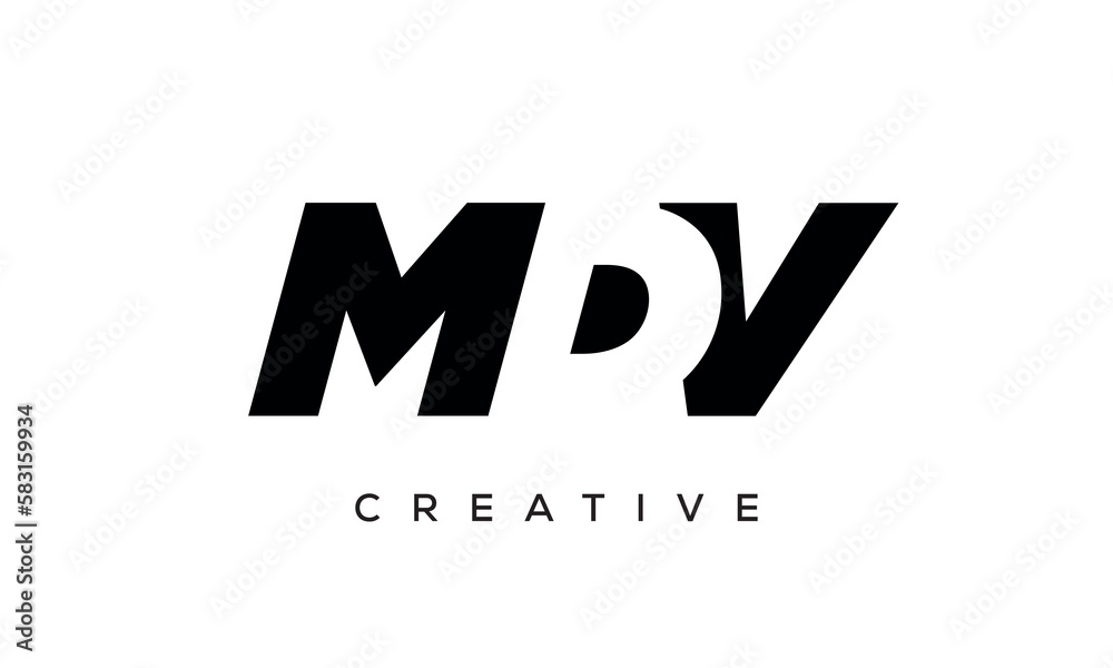 MDV letters negative space logo design. creative typography monogram vector	