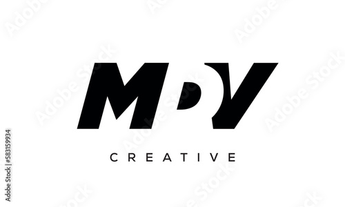 MDV letters negative space logo design. creative typography monogram vector 