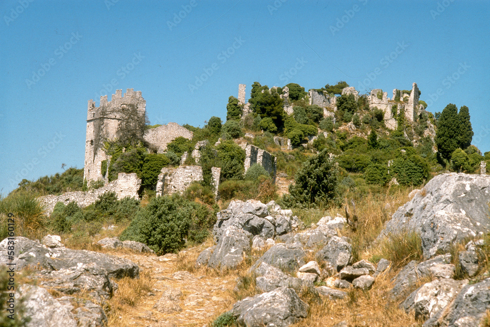 Chateau, ruines, Chateauneuf de Contes, Côte d'Azur, 06, Alpes Maritimes, France