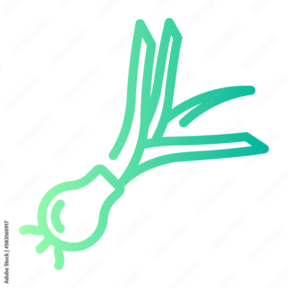 Obraz premium green onion gradient icon