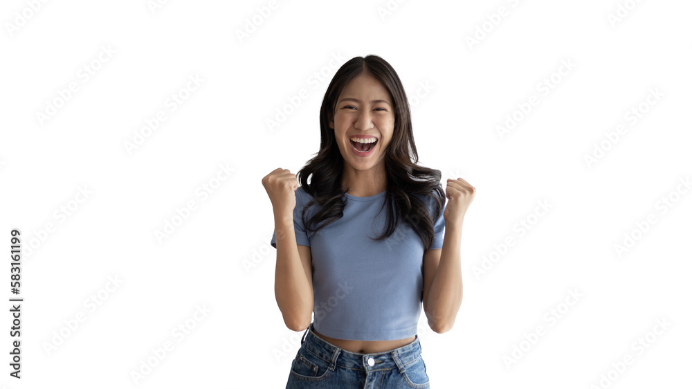 Asian woman acting shocked or surprised isolated on background, Looking camera, Concept acts according to the emotions and feelings of excitement and shock, PNG File, Copy space. Asian woman acting shocked or surprised isolated on background, Looking camera, Concept acts according to the emotions and feelings of excitement and shock, PNG File, Copy space.