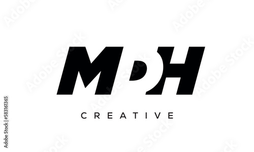 MDH letters negative space logo design. creative typography monogram vector 
