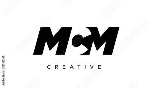 MCM letters negative space logo design. creative typography monogram vector	
