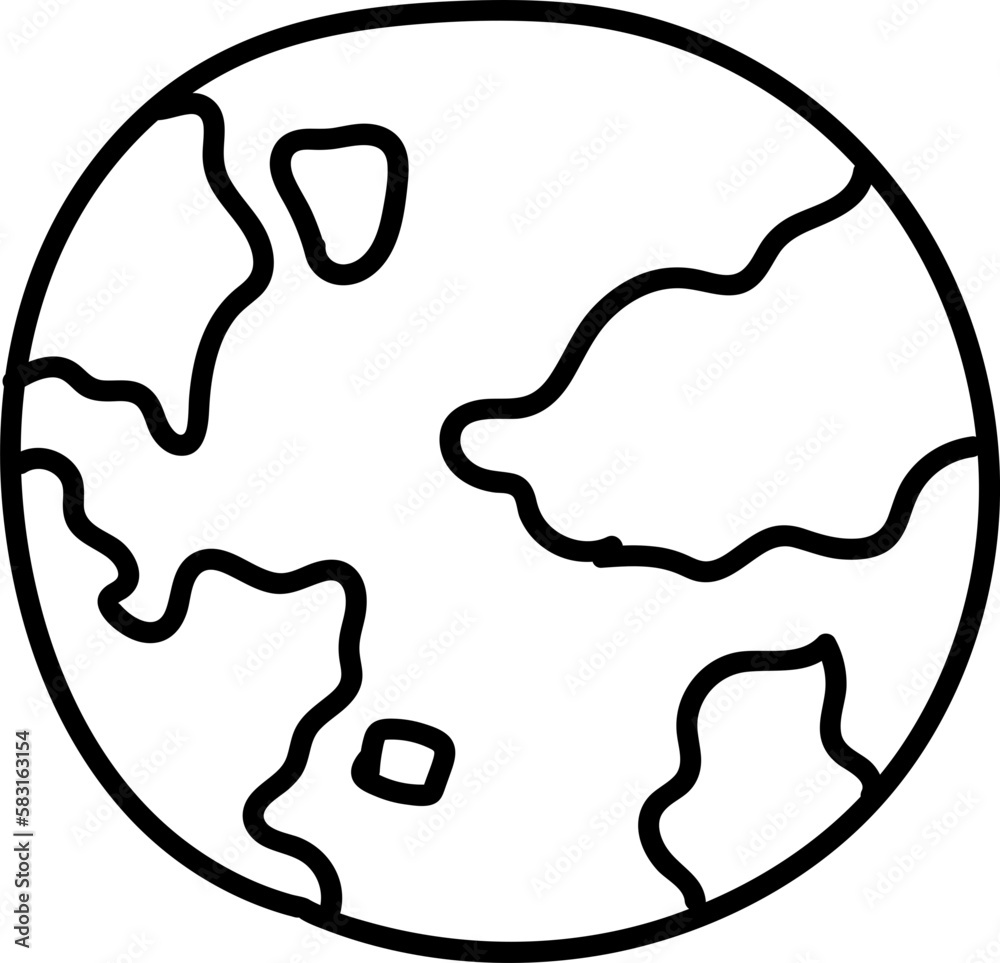 Hand drawn doodle icon of earth Hand drawn doodle icon of earth