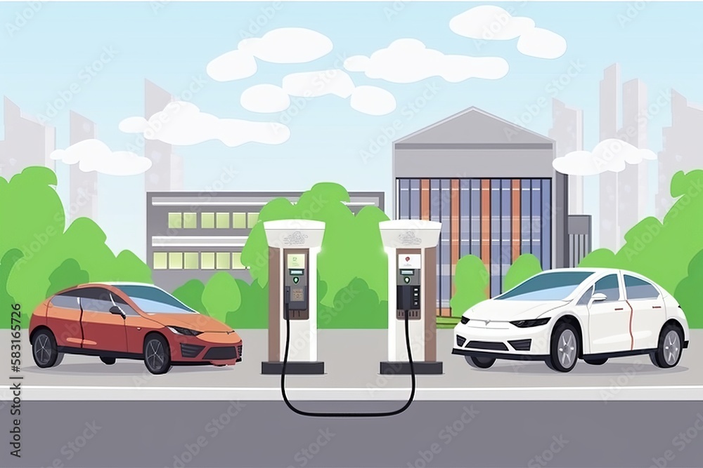 Electric vehicle charging stations for electric cars and charging stations for electric cars of