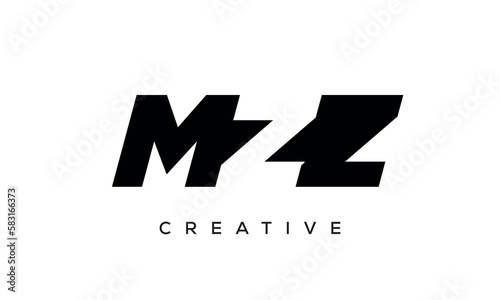 MZZ letters negative space logo design. creative typography monogram vector 