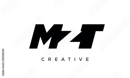 MZT letters negative space logo design. creative typography monogram vector 