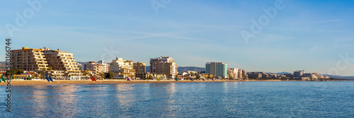 Panoramic View of Morro de Gos Beach in Oropesa del Mar: A Paradise of Sun, Sea, and Sand on the Mediterranean Coast