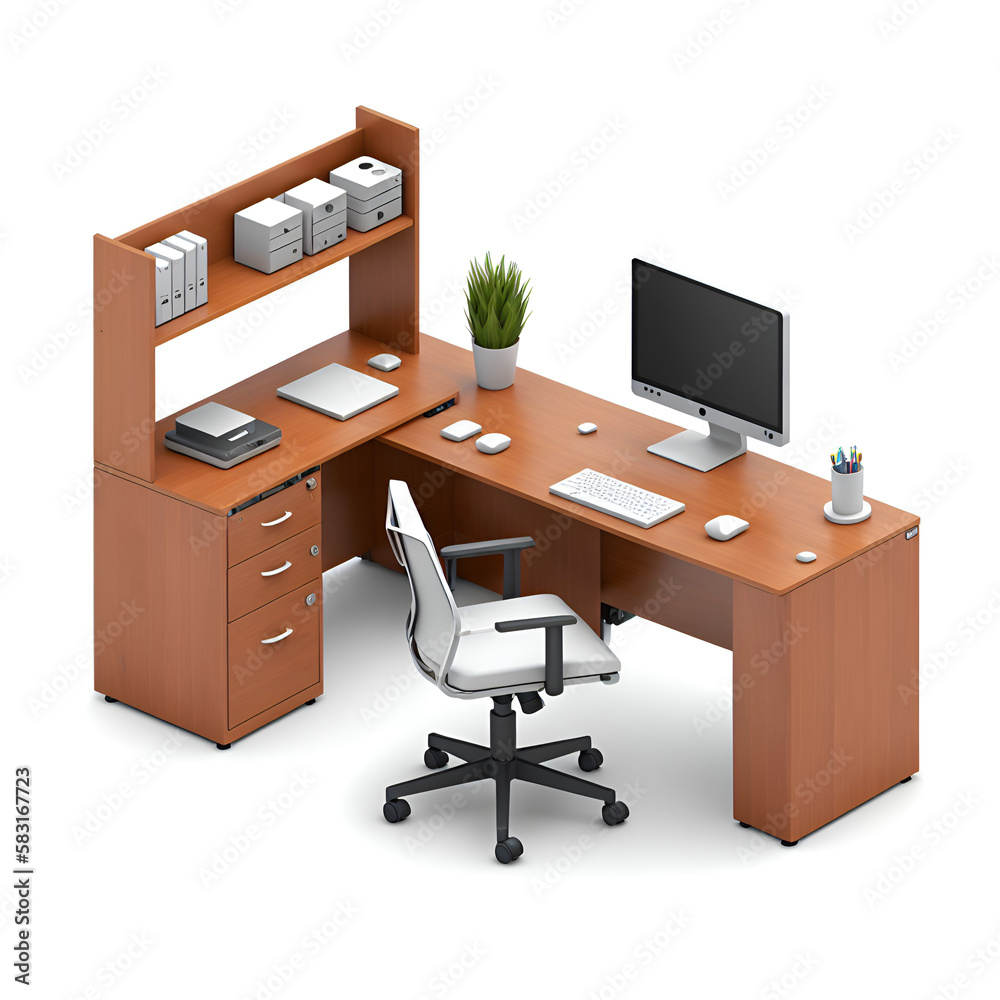 Illustration of office cubicle and workstation isolated on white background. Each unit is supplied with chairs, drawers and some other office accessories. Illustration of office cubicle and workstation isolated on white background. Each unit is supplied with chairs, drawers and some other office accessories.