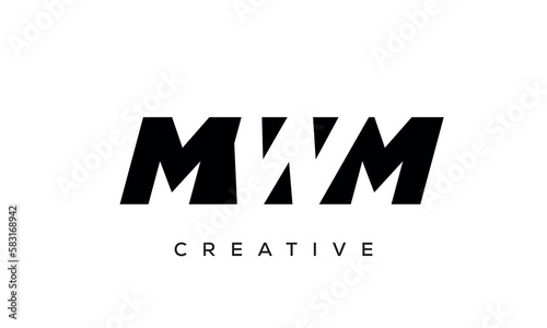 MWM letters negative space logo design. creative typography monogram vector	 photo