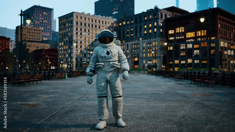lonely astronaut in deserted city lonely astronaut in deserted city