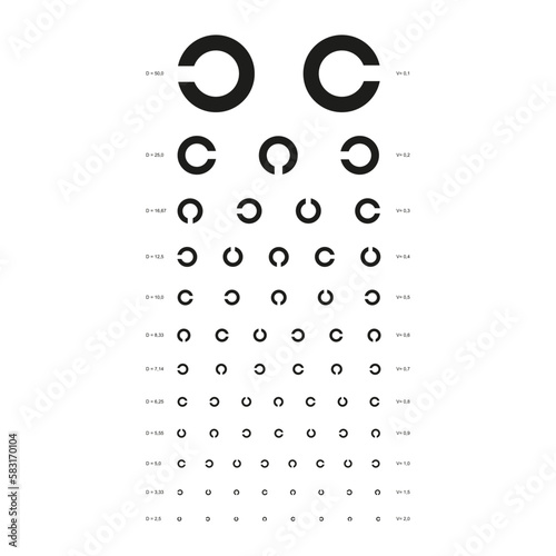 Sivtsev eye chart medical table