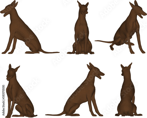 sketch vector illustration of cute tame dog pet