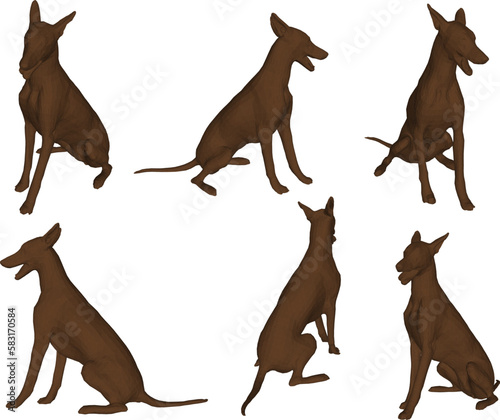 sketch vector illustration of cute tame dog pet