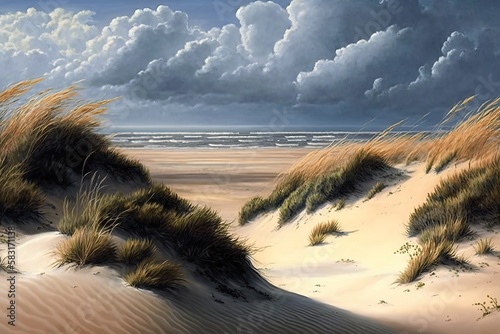 wild beach with dunes on a ...