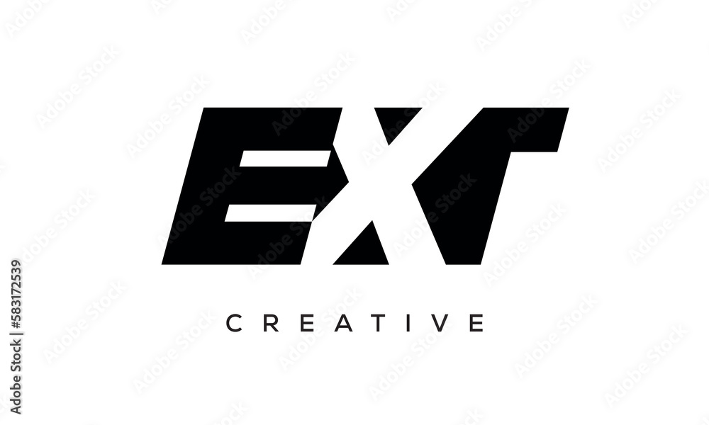 EXT letters negative space logo design. creative typography monogram vector EXT letters negative space logo design. creative typography monogram vector