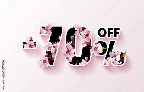 Special spring discount as a gift to the buyer, -70 Percentage off sale. Vector