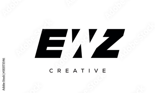 EWZ letters negative space logo design. creative typography monogram vector	 photo