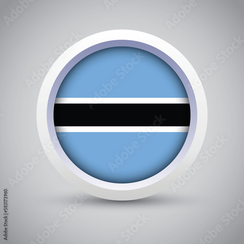Free Download Botswana Flag Glossy Button on Gray Background. Vector Round Flat Icon - GFXLoad