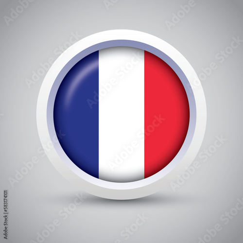 France Flag Glossy Button on Gray Background. Vector Round Flat Icon Free Download France Flag Glossy Button on Gray Background. Vector Round Flat Icon - GFXLoad