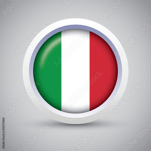 Italy Flag Glossy Button on Gray Background. Vector Round Flat Icon Free Download Italy Flag Glossy Button on Gray Background. Vector Round Flat Icon - GFXLoad