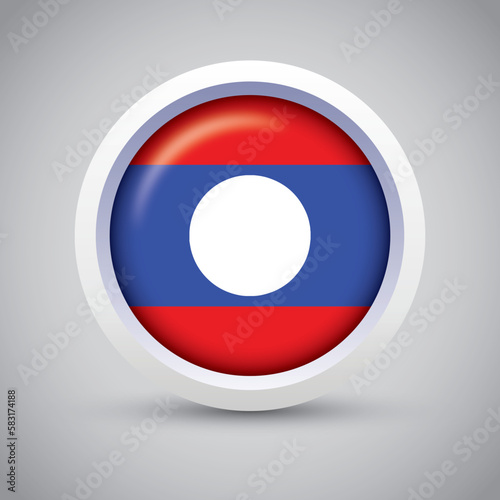Free Download Laos Flag Glossy Button on Gray Background. Vector Round Flat Icon - GFXLoad