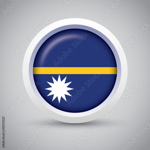 Free Download Nauru Flag Glossy Button on Gray Background. Vector Round Flat Icon - GFXLoad