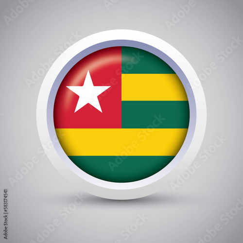 Togo Flag Glossy Button on Gray Background. Vector Round Flat Icon Free Download Togo Flag Glossy Button on Gray Background. Vector Round Flat Icon - GFXLoad