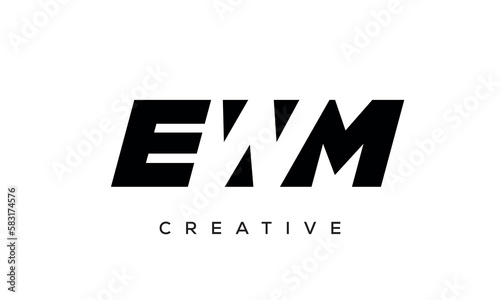 EWM letters negative space logo design. creative typography monogram vector 