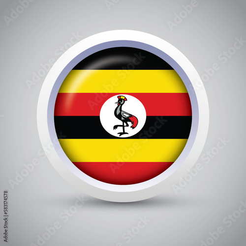 Uganda Flag Glossy Button on Gray Background. Vector Round Flat Icon Free Download Uganda Flag Glossy Button on Gray Background. Vector Round Flat Icon - GFXLoad