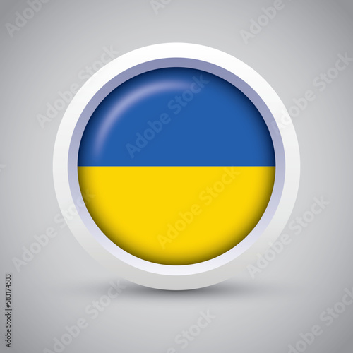 Free Download Ukraine Flag Glossy Button on Gray Background. Vector Round Flat Icon - GFXLoad