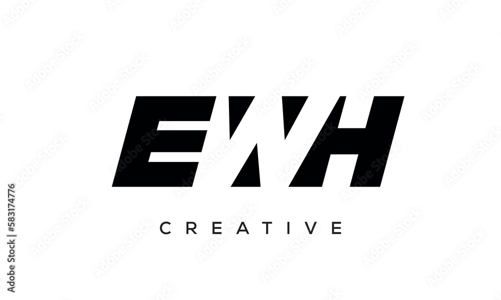 EWH letters negative space logo design. creative typography monogram vector	