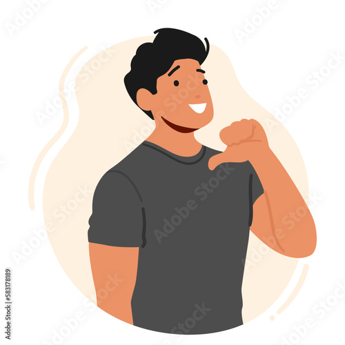 Confident Man Pointing At Himself With A Big Smile, Radiating Positivity And Self-assurance Vector Illustration