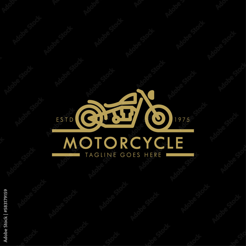 Bobber Motorcycle Logo | line art