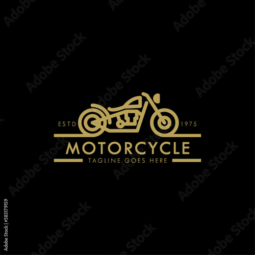 Bobber Motorcycle Logo | line art