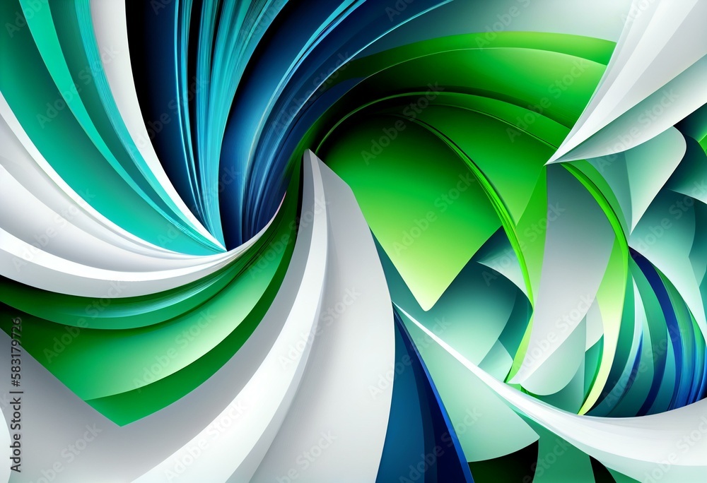 Fototapeta premium white, green, blue, abstract background Generative AI
