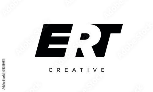 ERT letters negative space logo design. creative typography monogram vector	