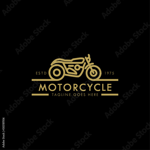 Brat Styled Motorcycle Logo | line art