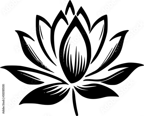 Lotus Flower - Minimalist and Flat Logo - Vector illustration