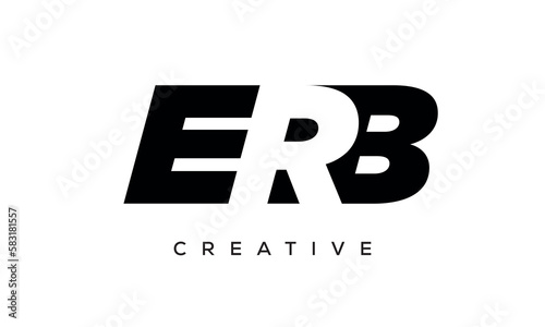ERB letters negative space logo design. creative typography monogram vector	