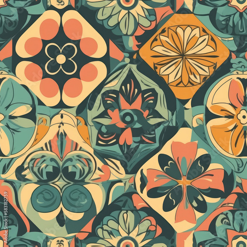 Summer palette seamless pattern