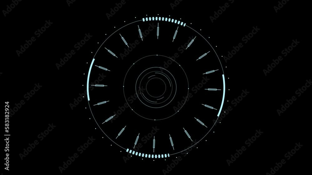 Circle hud element on a black background