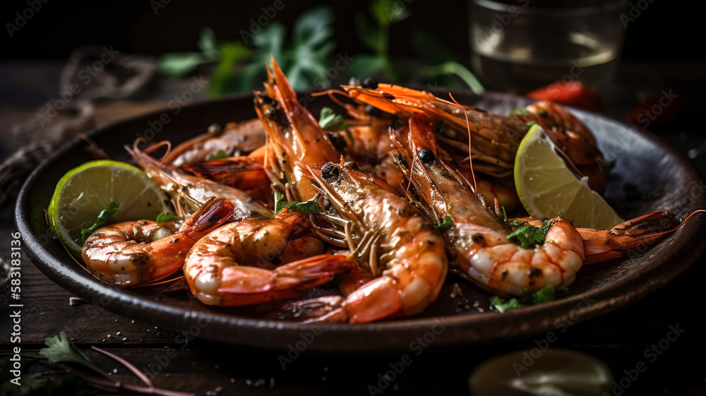 Sizzling tiger prawns with fresh herbs and tangy lime Sizzling tiger prawns with fresh herbs and tangy lime