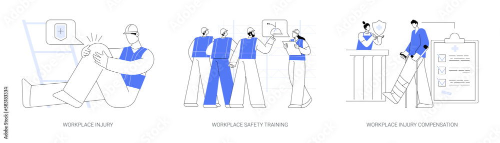 Occupational health abstract concept vector illustrations. - obrazy, fototapety, plakaty 