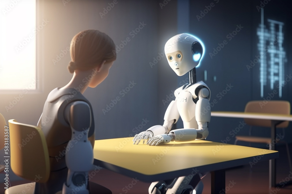 AI Chat Bot Helps Student with Homework. Tutoring with AI Chat Bot. AI ...