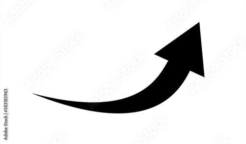 black arrow icon on white background. flat style. arrow icon for your web site design, logo, app, UI. arrow indicated the direction symbol. curved arrow sign. Vector illustration.