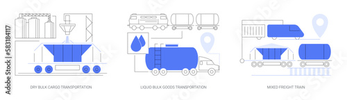 Freight transportation abstract concept vector illustrations.